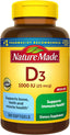 Nature Made Vitamin D3 1000 IU – Bone, Muscle & Immune Support, 300 Softgels
