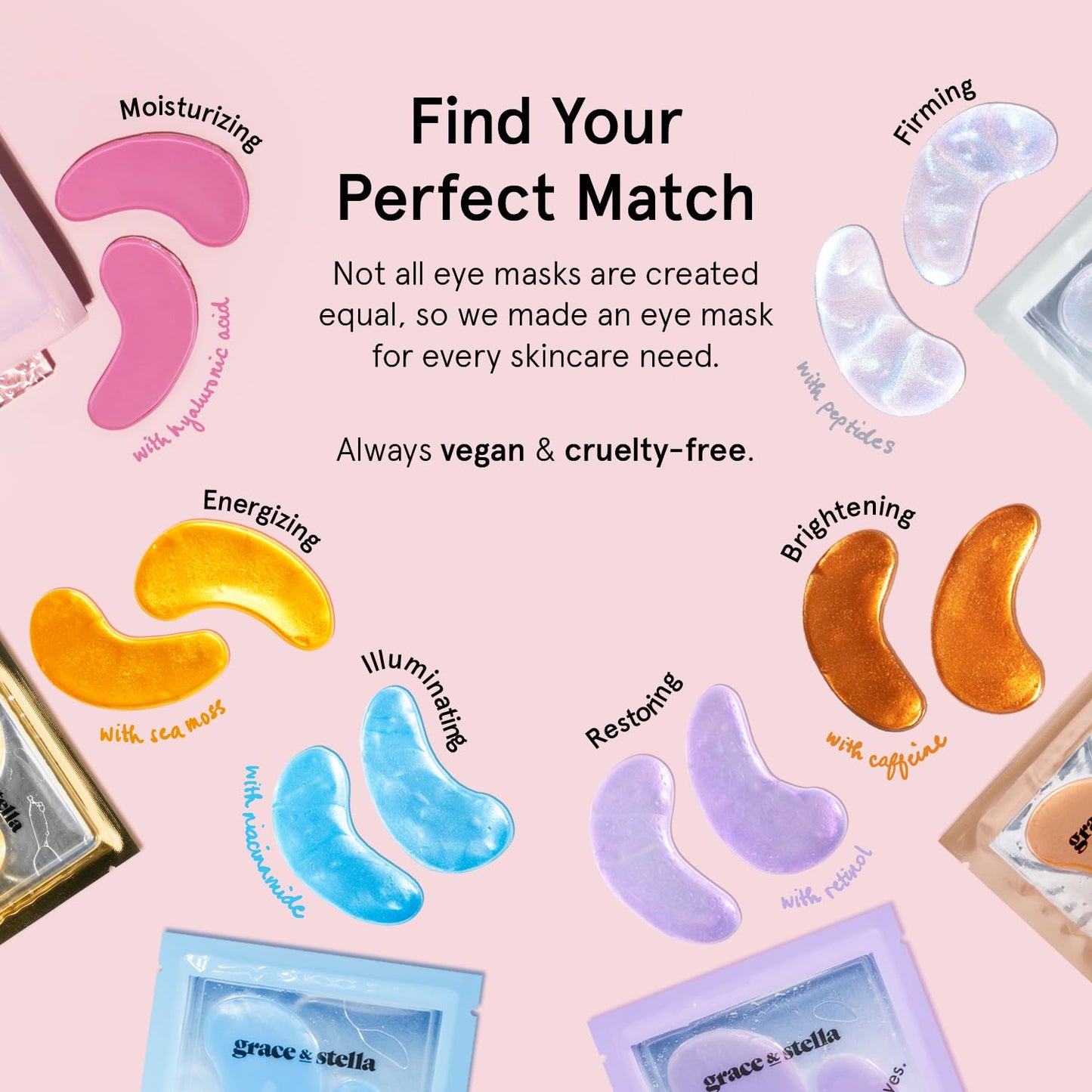 grace & stella Gold Under Eye Patches (24 Pairs) - Vegan Eye Mask for Puffy Eyes & Dark Circles