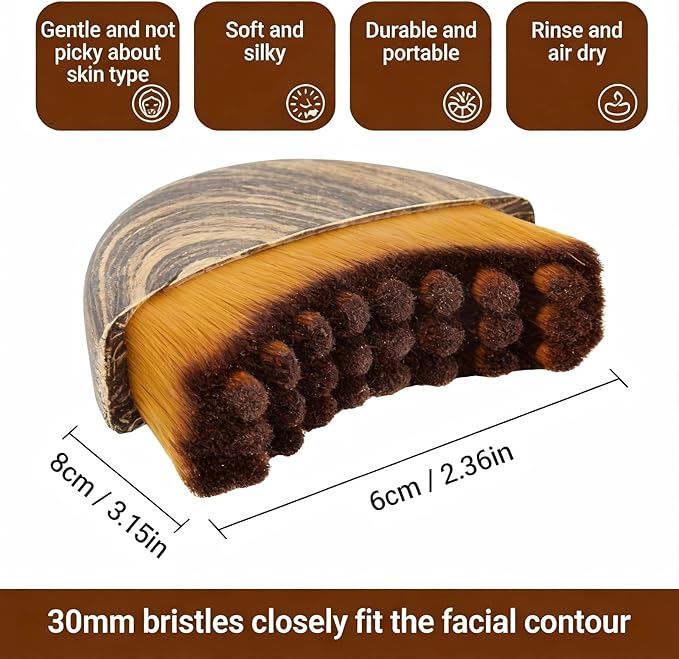 Lymphatic Contour Face Brush – Dry Brushing Massager for Chin & Jawline Sculpting, Puffiness & Fatigue Relief (1 PCS)