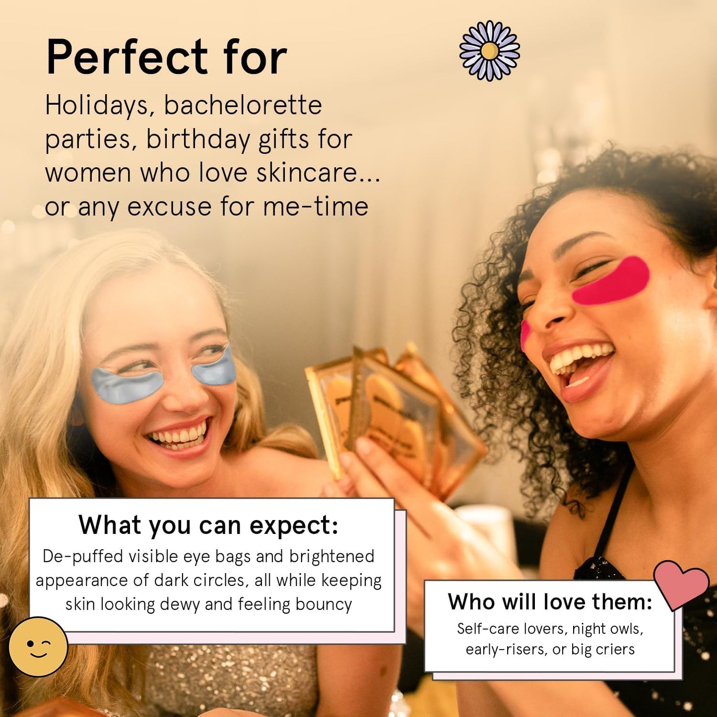 grace & stella Gold Under Eye Patches (24 Pairs) - Vegan Eye Mask for Puffy Eyes & Dark Circles