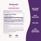 Natrol Fast Dissolve Melatonin 1 mg, Sleep Support for Adults
