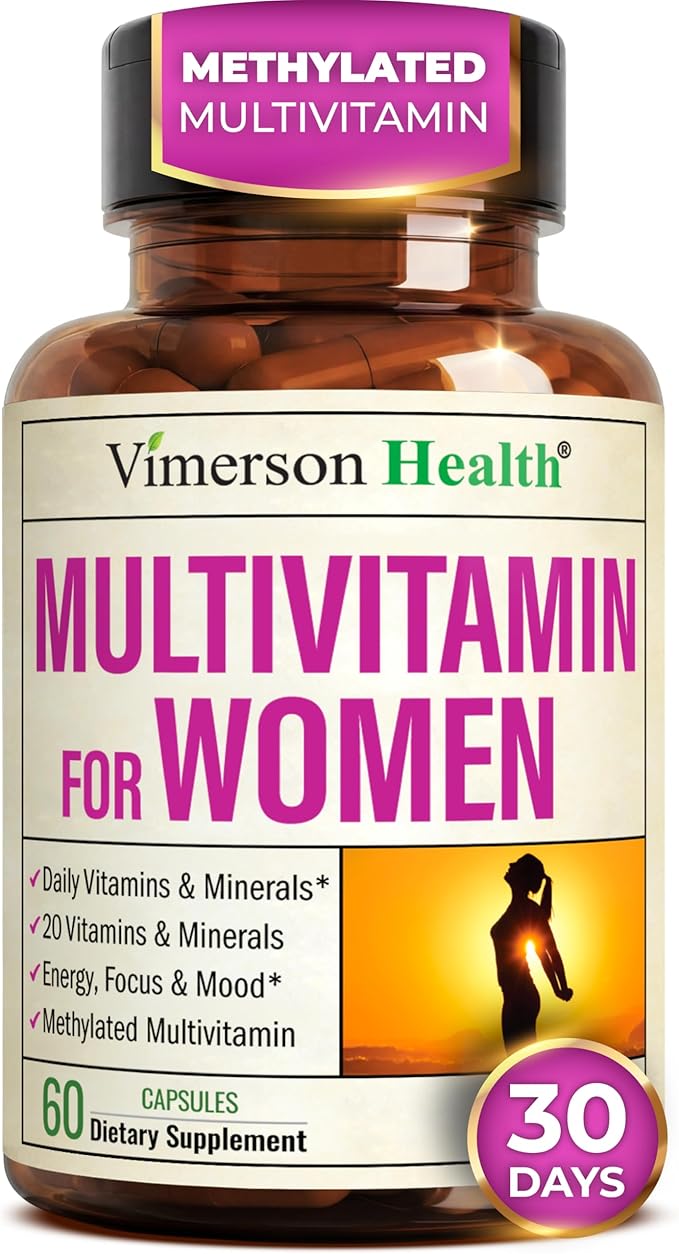 Methylated Multivitamin for Women w/Bioavailable Vitamins, Chelated Minerals, Vitamin D, B12, C, A & Zinc for Energy, Focus and Immune Health – Premium Womens Multivitamins & Multiminerals – 60 Caps