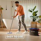 O-Cedar RinseClean Spin Mop & Bucket System | Clean with Water | Removes 99% of Bacteria Plastic