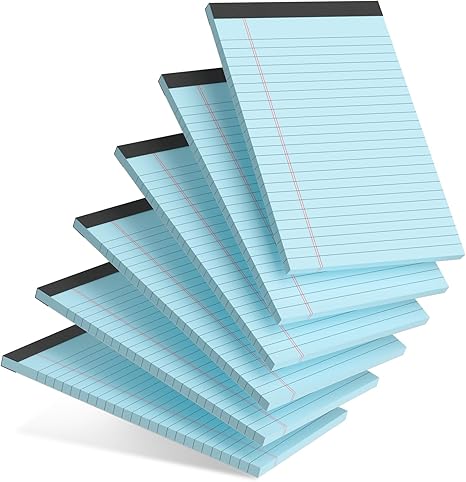 5pcs Colored Note Pads 5x8 College Ruled Small Legal Pads Paper Notepads 5 Pack Study Back Writing Pads 5 x 8 Paper Pads Perforated Narrow Ruled Pads of Paper 30 Sheets/Pack (Assorted Color) Secondary image