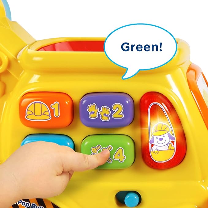 VTech Pop-a-Balls Push and Pop Bulldozer, Yellow