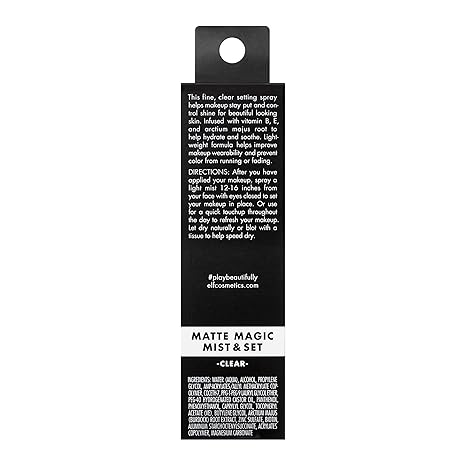 e.l.f. Matte Magic Mist & Set Spray – Long Lasting Mattifying, 2.0 fl oz