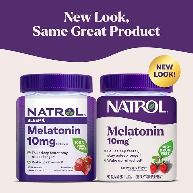 Natrol Melatonin Gummies, Sleep Support for Adults, Melatonin 10 mg, 140 Strawberry-Flavored