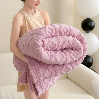 Buy charming-purple Single-layer Double-sided Tower Velvet Blanket Lunch Break Sofa Cover Blanket