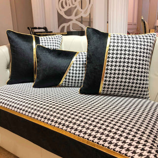 Buy houndstoothblack Houndstooth Sofa Cushion Light Luxury Style Four General Purpose