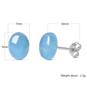 Women's Natural Aquamarine Matching Ear Studs