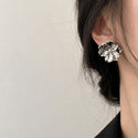 925 Silver Needle Korean Style Fashionable High-grade Flower Stud Earrings