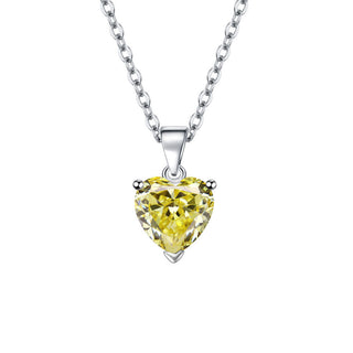 Buy yellow-pendant Female Personality Creative Zircon Heart-shaped Pendant Chain Three-piece Suit