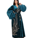 Long Robe Gold Velvet Dress