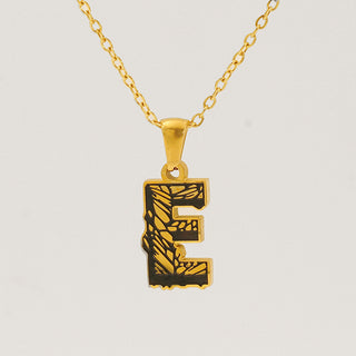 Buy gold-e Letter Necklace Titanium Steel No Fading Women