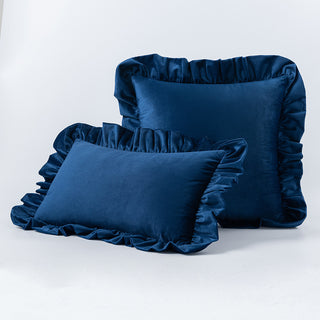 Buy navy-blue Nordic Velvet Lace Throw Pillows With Upholstered Living Room Sofa