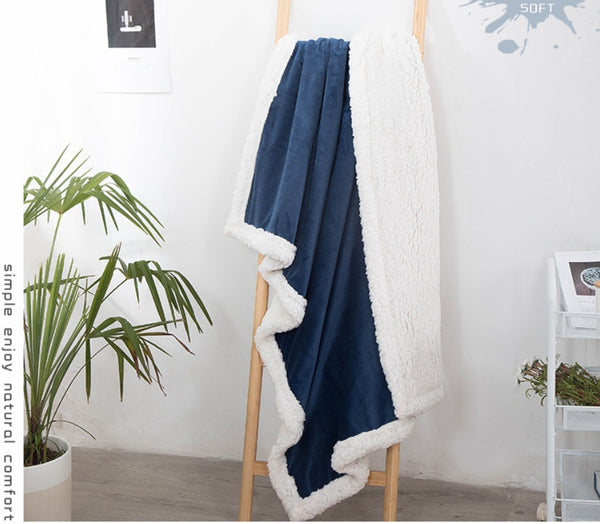 Double blankets spring and autumn warm nap blanket