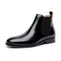 Men's Retro Chelsea Fleece-lined Leather Boots