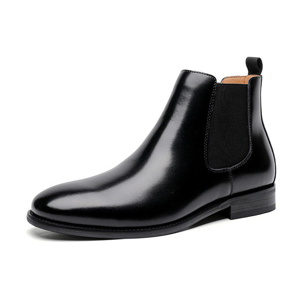Men's Retro Chelsea Fleece-lined Leather Boots