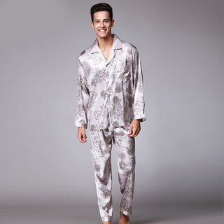 Buy grey Men&#39;s Long Sleeve Pants Pajamas Set