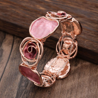 Buy rose-red-rose Colorful Oil Rose Elastic Bracelet