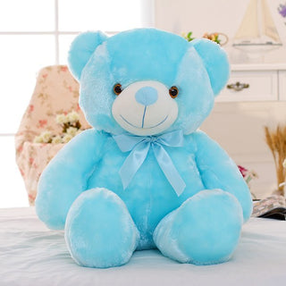 Buy blue Creative Light Up LED Teddy Bear Stuffed Animals Plush Toy Colorful Glowing Christmas Gift For Kids Pillow