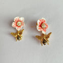 Sweet Romantic Flower Bee Earrings Eardrops Female