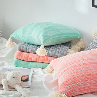 Knitted Ball Sofa Cover Blanket Tassel Blanket