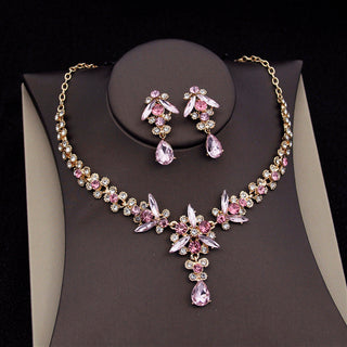 Buy nk-suit-pink Royal Queen Bridal Jewelry Sets For Women Luxury Tiaras Crow