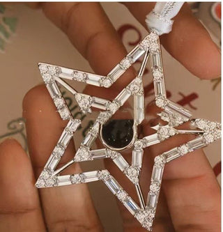 Buy silver-cat-eye-pentagram Christmas Gift Snowflake Pendant Projection