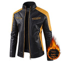 Winter Leisure Leather Men's Coat Fleece-lined