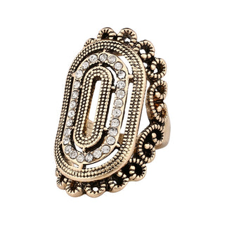 Buy gold Retro Exaggerated Style Hollow Decorative Index Finger Ring