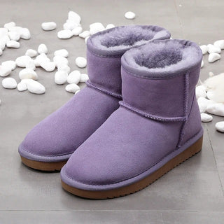 Buy fantasy-purple Women&#39;s Snow Short Flat Bottom Fleece-lined Cotton Boots