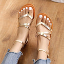 Women Strappy Sandals Thong Flat Shoes