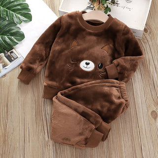 Buy brown Two-Piece Pajamas For Babies And Children