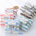 Striped Coral Fleece Soft Towels Suit Soft Skin-friendly Home Wear Blanket Velvet Fabric