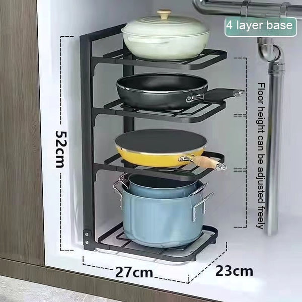 Pot Storage Kitchen Stainless Steel Storage Rack Pot Rack