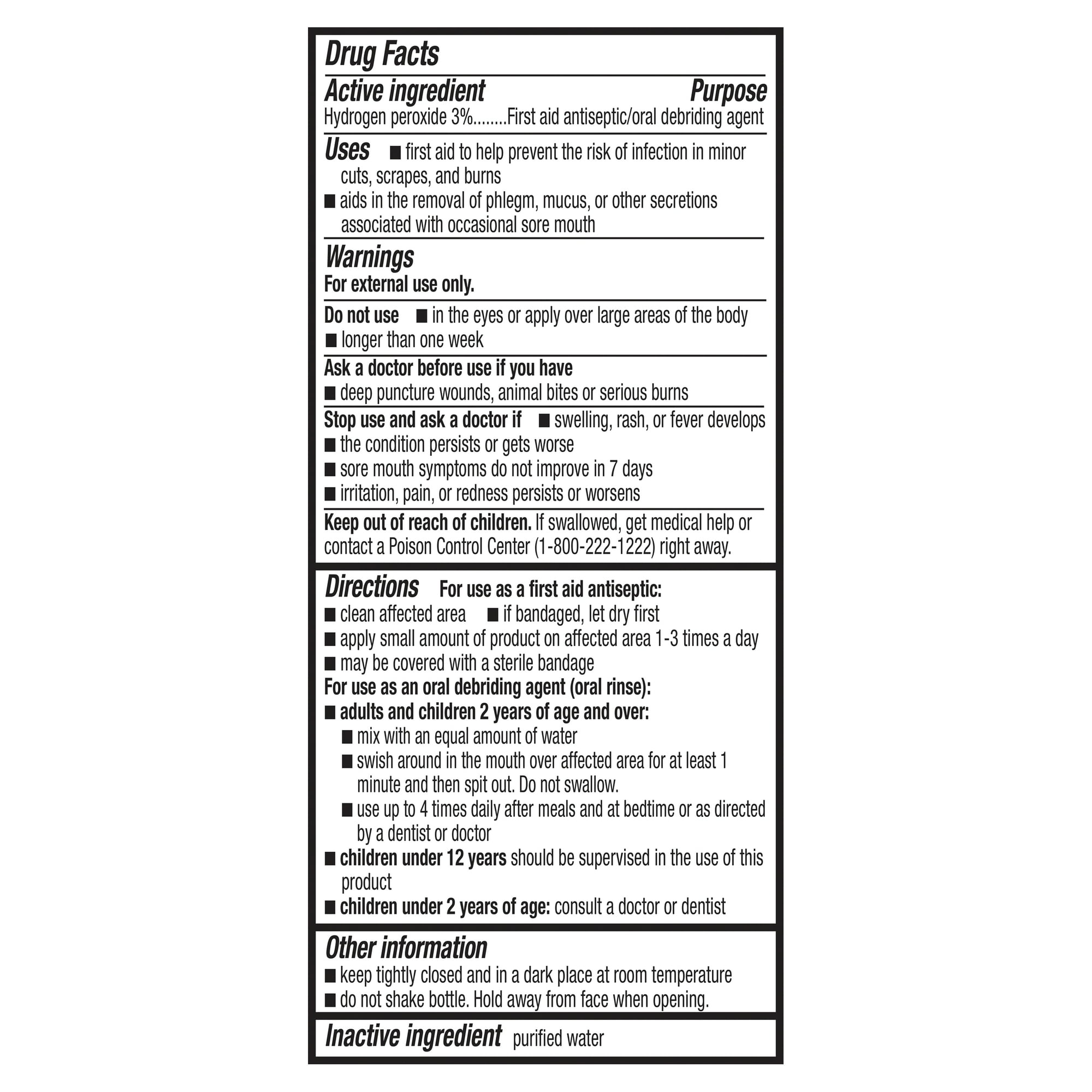 Equate 3% Hydrogen Peroxide Liquid USP Antiseptic, 32 fl oz