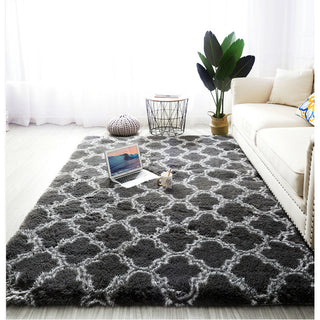 Buy grey Bedside Pattern Carpet Living Room Tea Table Mat