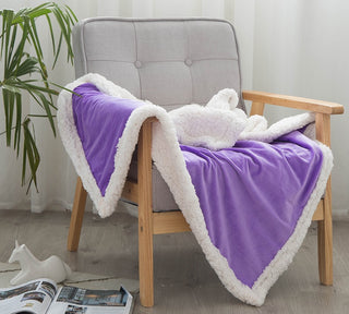 Buy purple Double blankets spring and autumn warm nap blanket