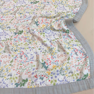 Buy rabbit-flowers Summer Air Conditioning Blanket Bamboo Cotton Four-layer Yarn Single Child Cool Feeling Quilt Thin Blanket