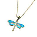 Simulated Opal Dragonfly Ladies' Pendant Necklace