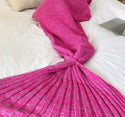 Hot Mermaid Blanket Handmade Knitted Sleeping Wrap TV Sofa Mermaid Tail Blanket Kids AdultBaby Crocheted Bag Bedding Throws Bag