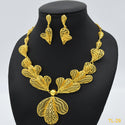 Gold Flower Necklace And Earrings Suite Brass Gold Plated Wedding Jewelry Batch