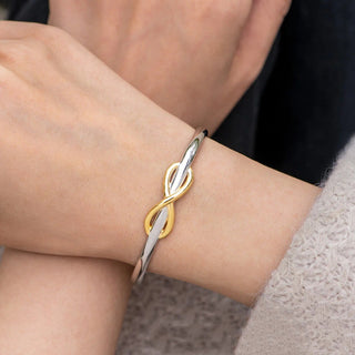 Double Color Gold Silver Bowknot Lucky 8 Bracelet