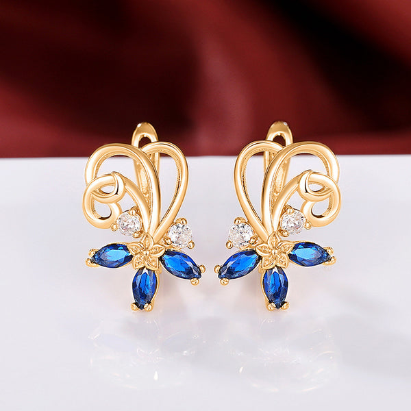 Flower Series Gold Earrings For Women