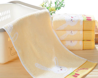 Buy yellow Pure Cotton 32 Share Cartoon Children Wash Face Small Towel Water Absorbent Small Rabbit