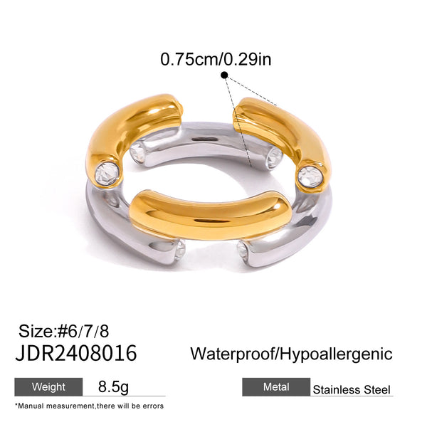 Color Matching Stainless Steel Ring Niche Exaggeration