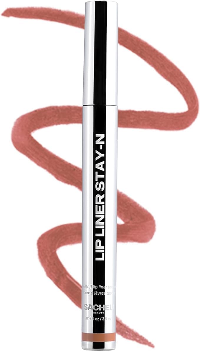 SACHEU Lip Liner STAY-N Peel Off Lip Stain – Waterproof & Long-Lasting Lip Tint with Hyaluronic Acid (p-INKED)