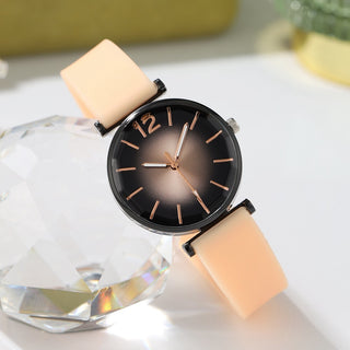 Women's Fashion Gradient Silicone Casual Watch