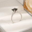 Sterling Silver Platinum Opal Square Women's Ring